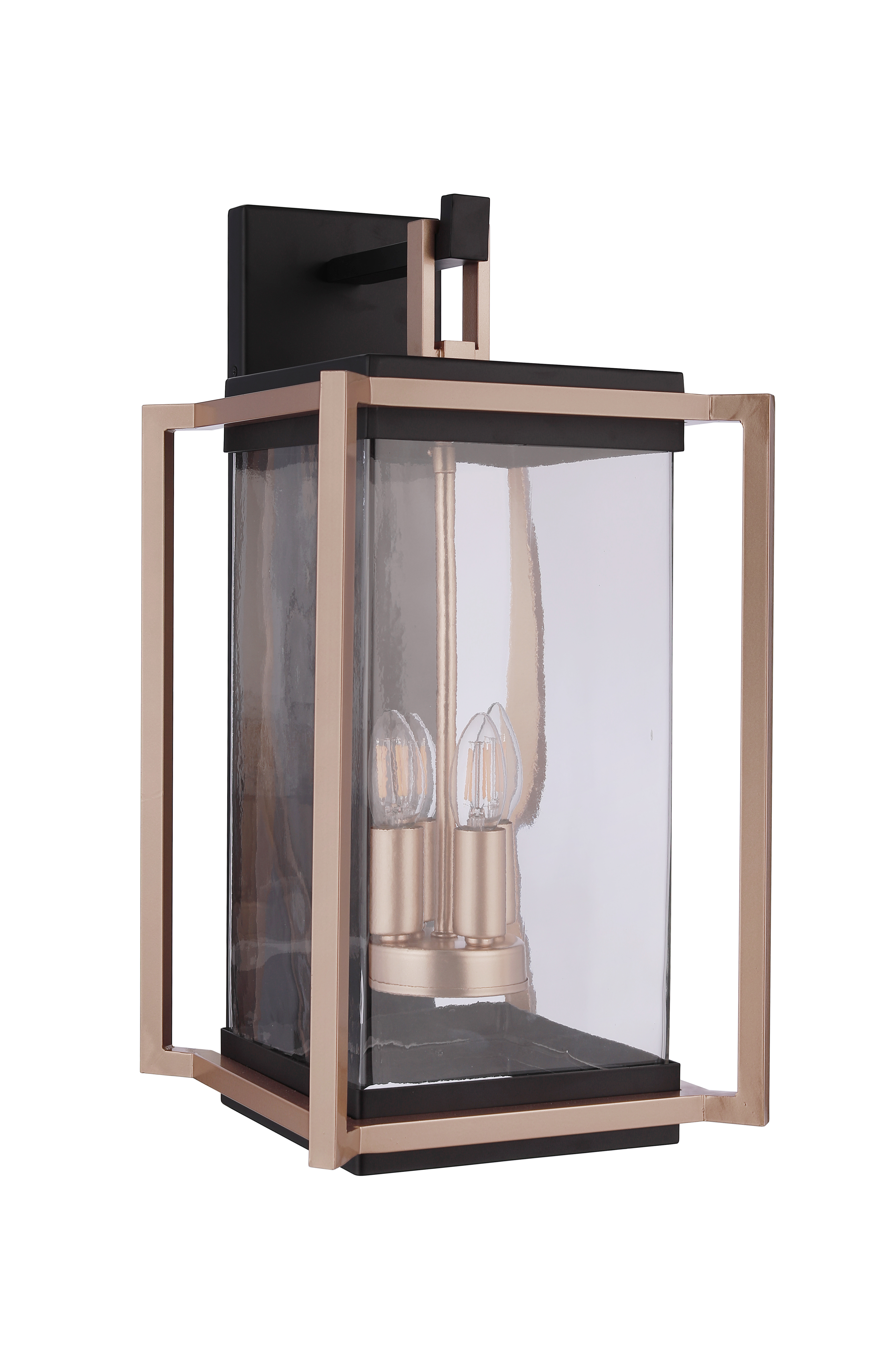 Midnight Satin Brass Outdoor Wall Lantern from the Metalwork Collection