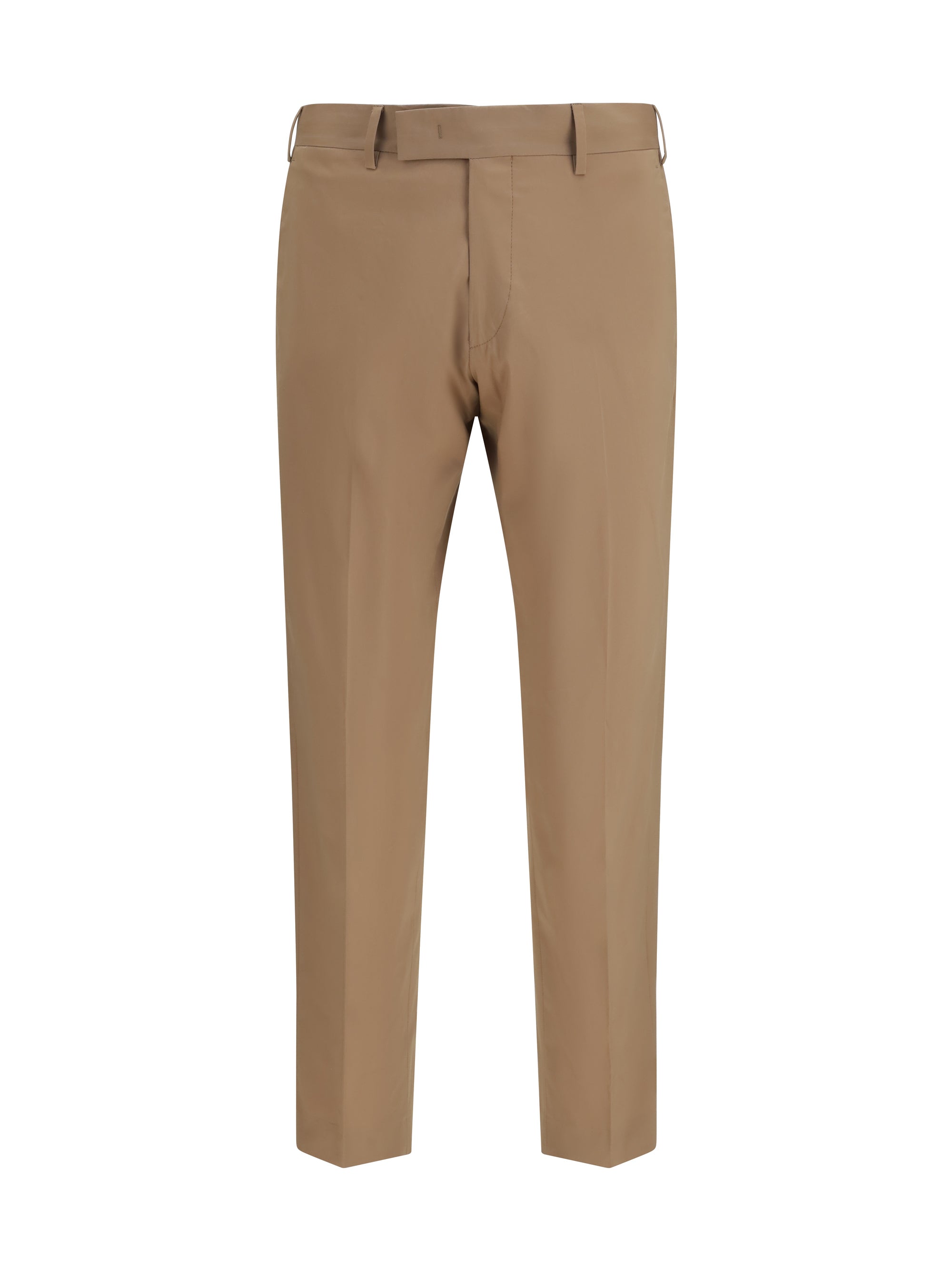 Tailored Cotton Trousers — Beige