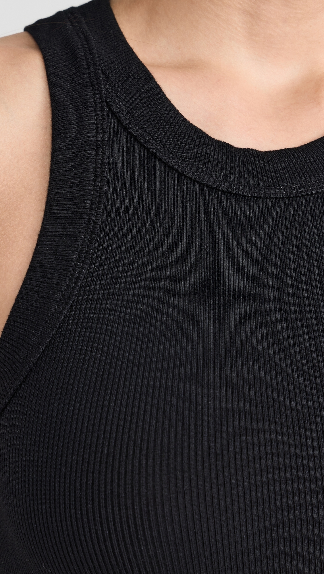 Ambitionist 여성 Ali Ribbed Racer Tank Bodysuit Black