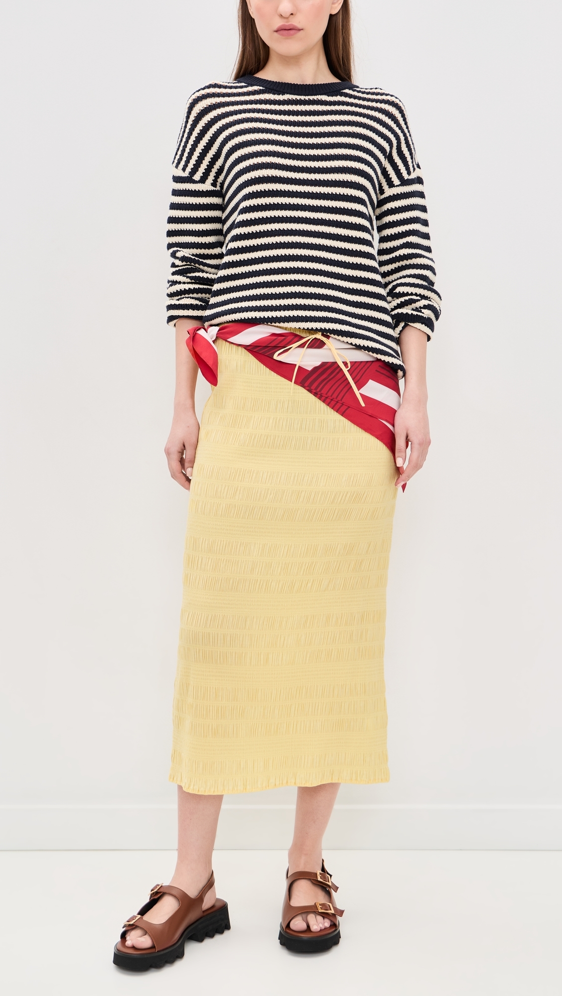 Mimi Smocked Skirt Banana Peel