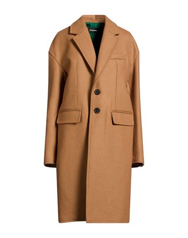 Woman Coat Camel Size 8 Virgin Wool, Polyamide
