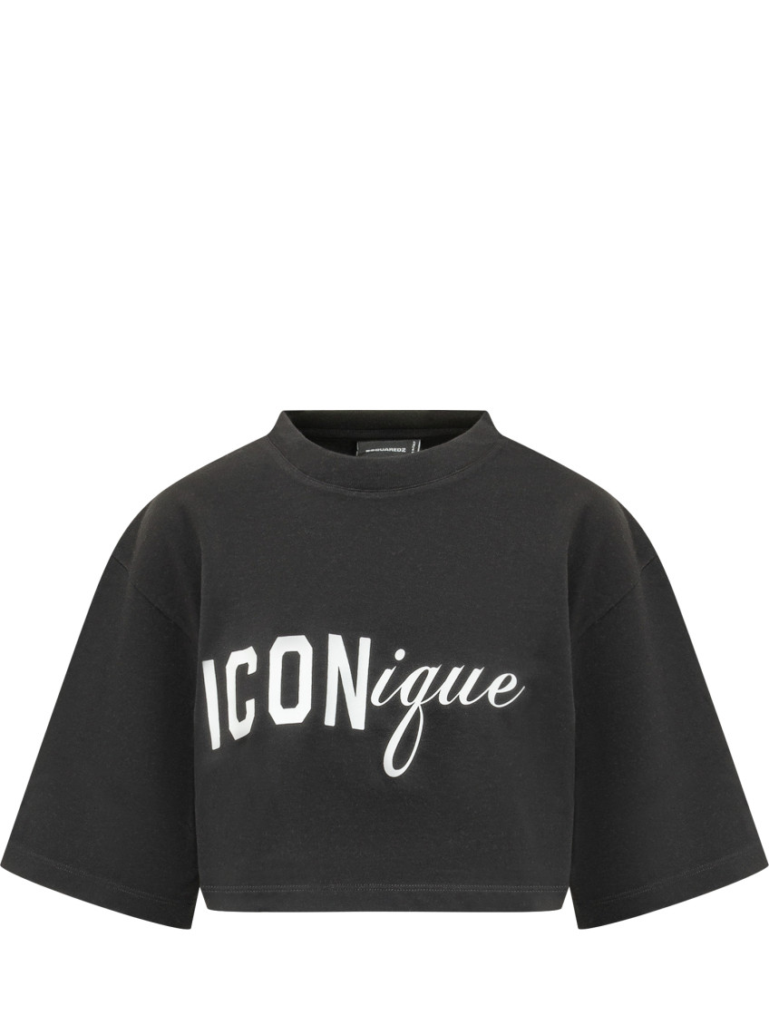 Black Graphic Crew Neck T-Shirt