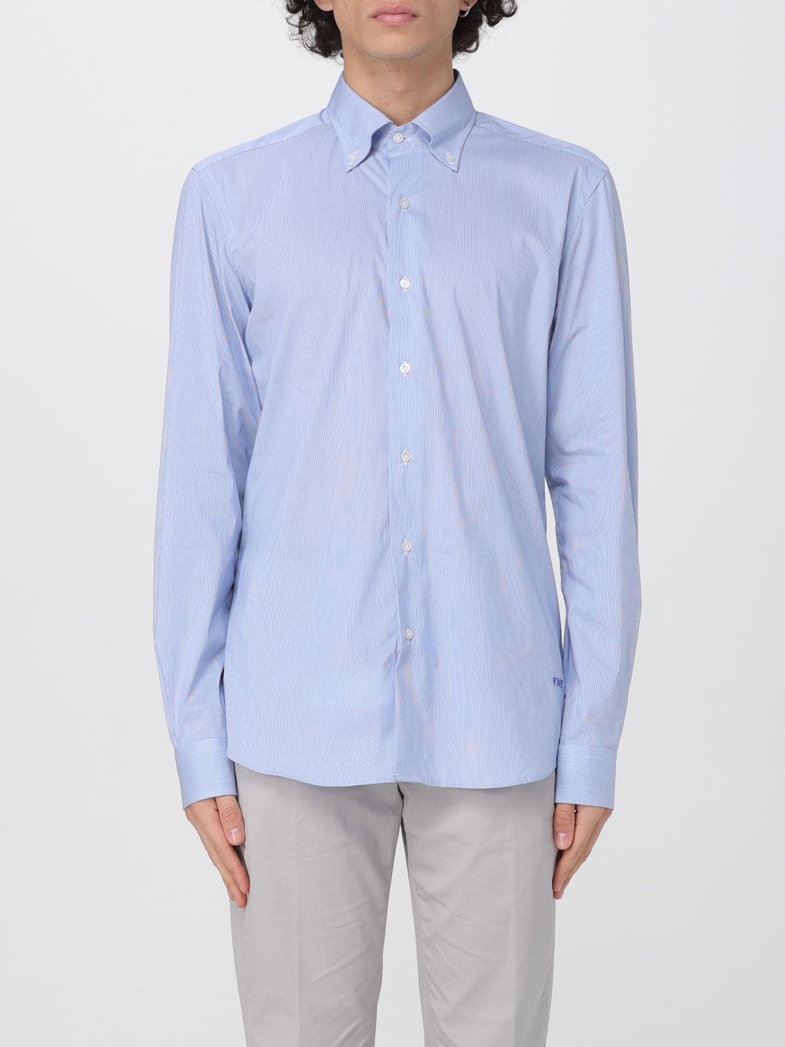 Shirt Men color Gnawed Blue