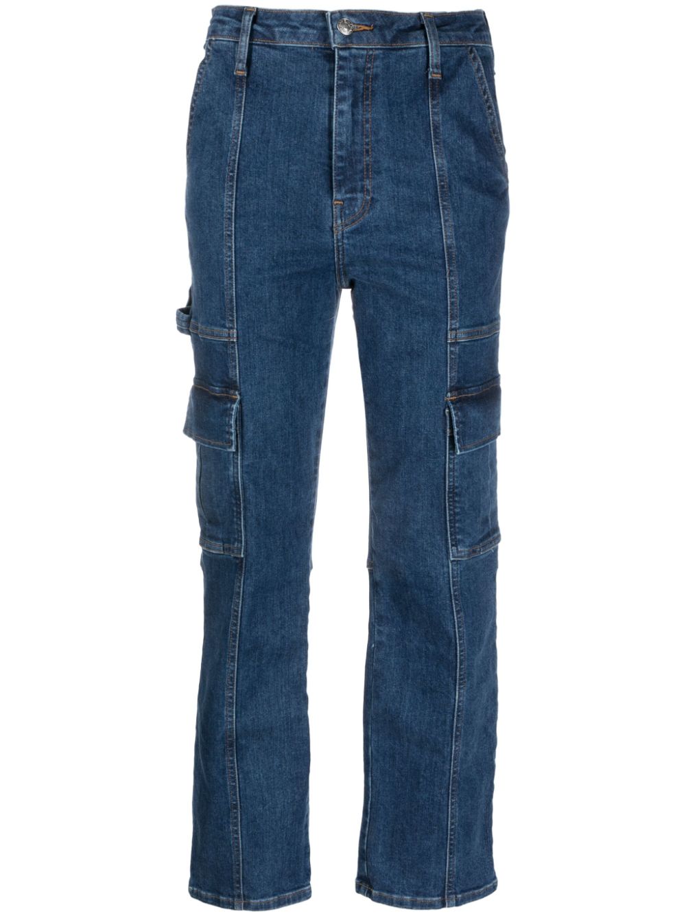 High-rise cropped-leg jeans - Blue