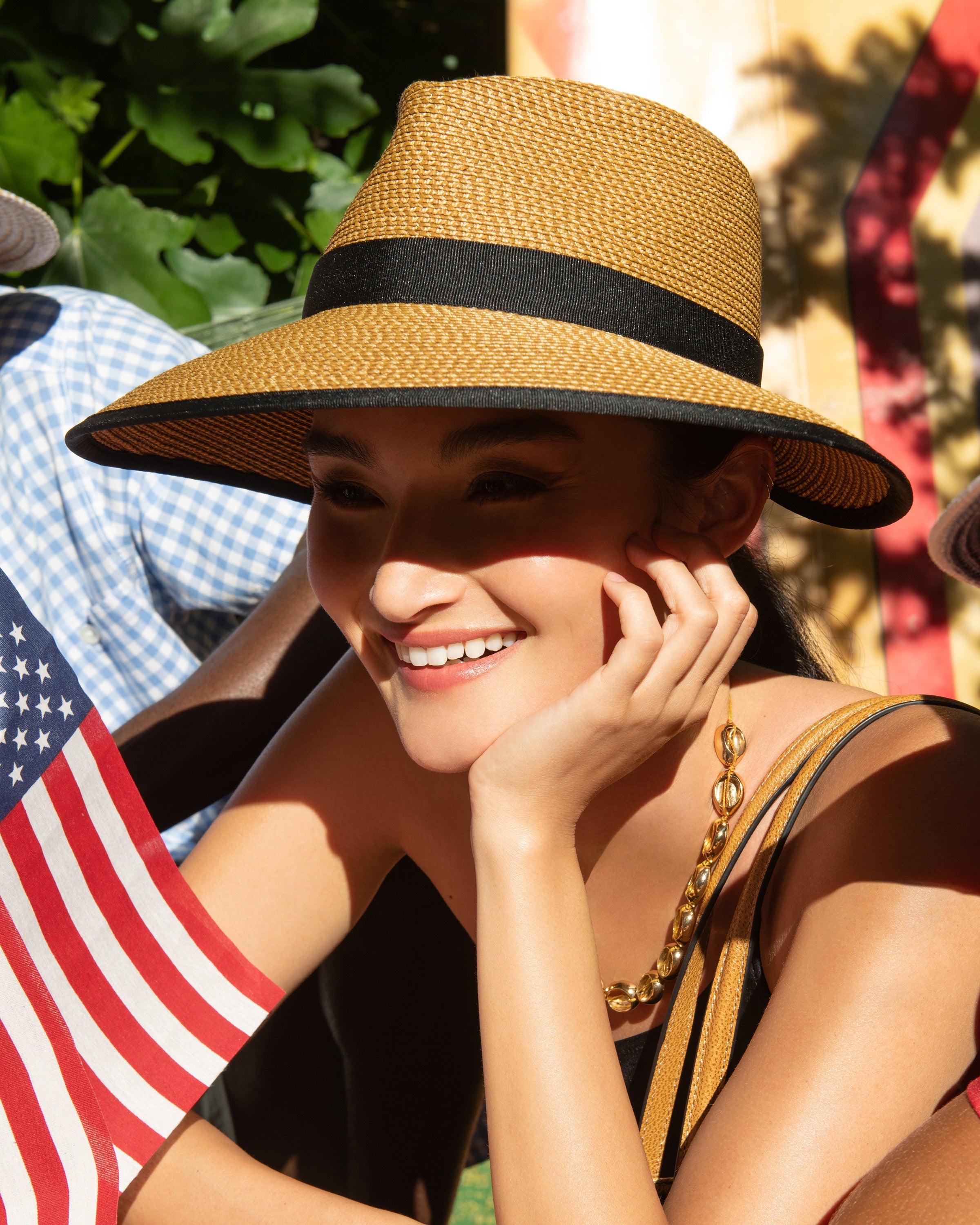 SunCrest Visor Fedora for Women - Blue Mix, 4 in Brim, UPF 50+ Protection