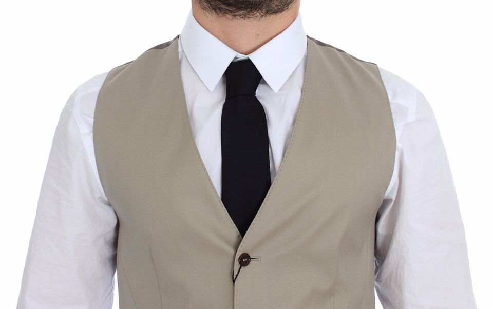 Cotton Dress Vest Vest — Beige