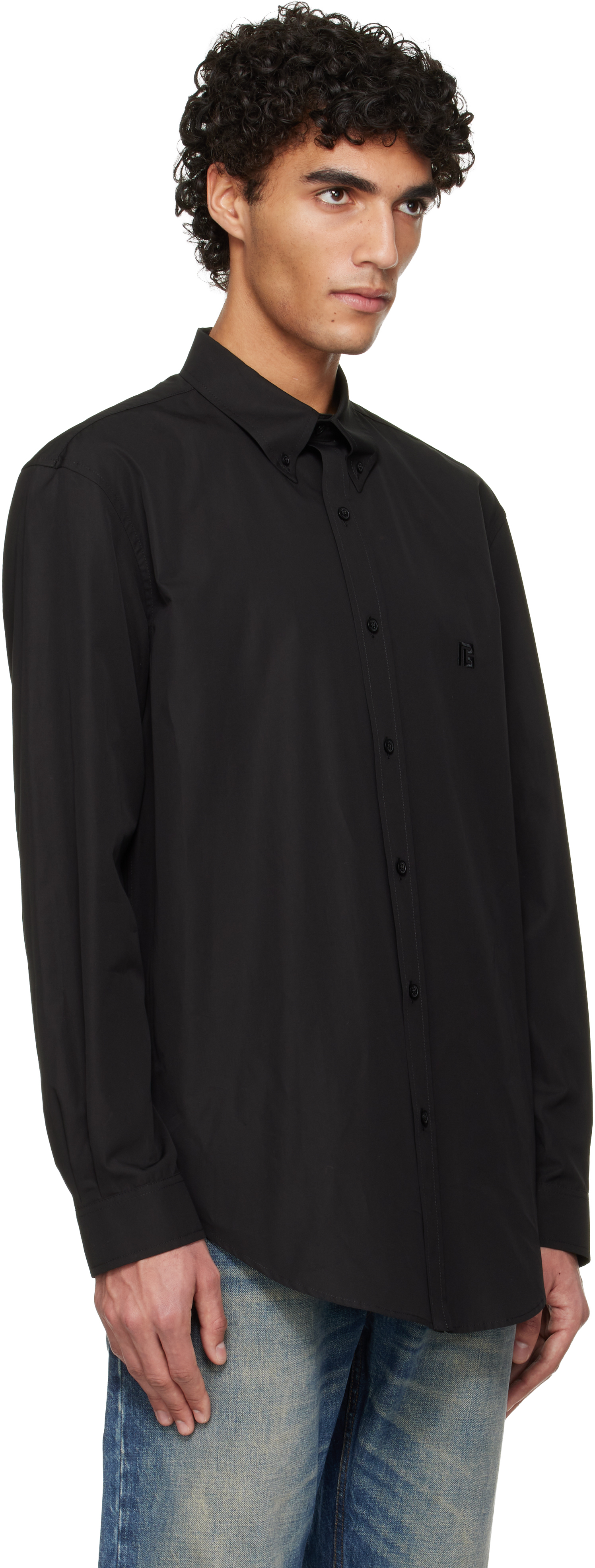 Black Cotton Poplin Shirt