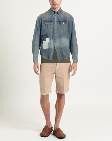 Man Denim outerwear Blue Size M Cotton