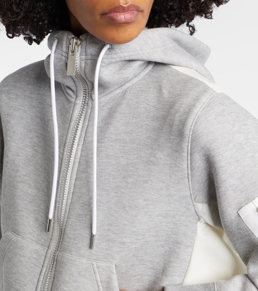 Paneled zip-up hoodie