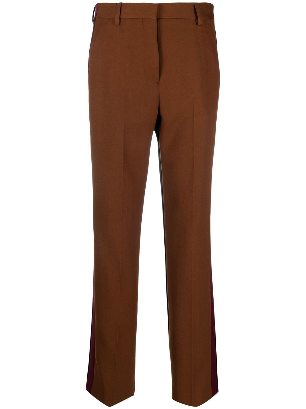 High-waist wool-blend trousers - Brown