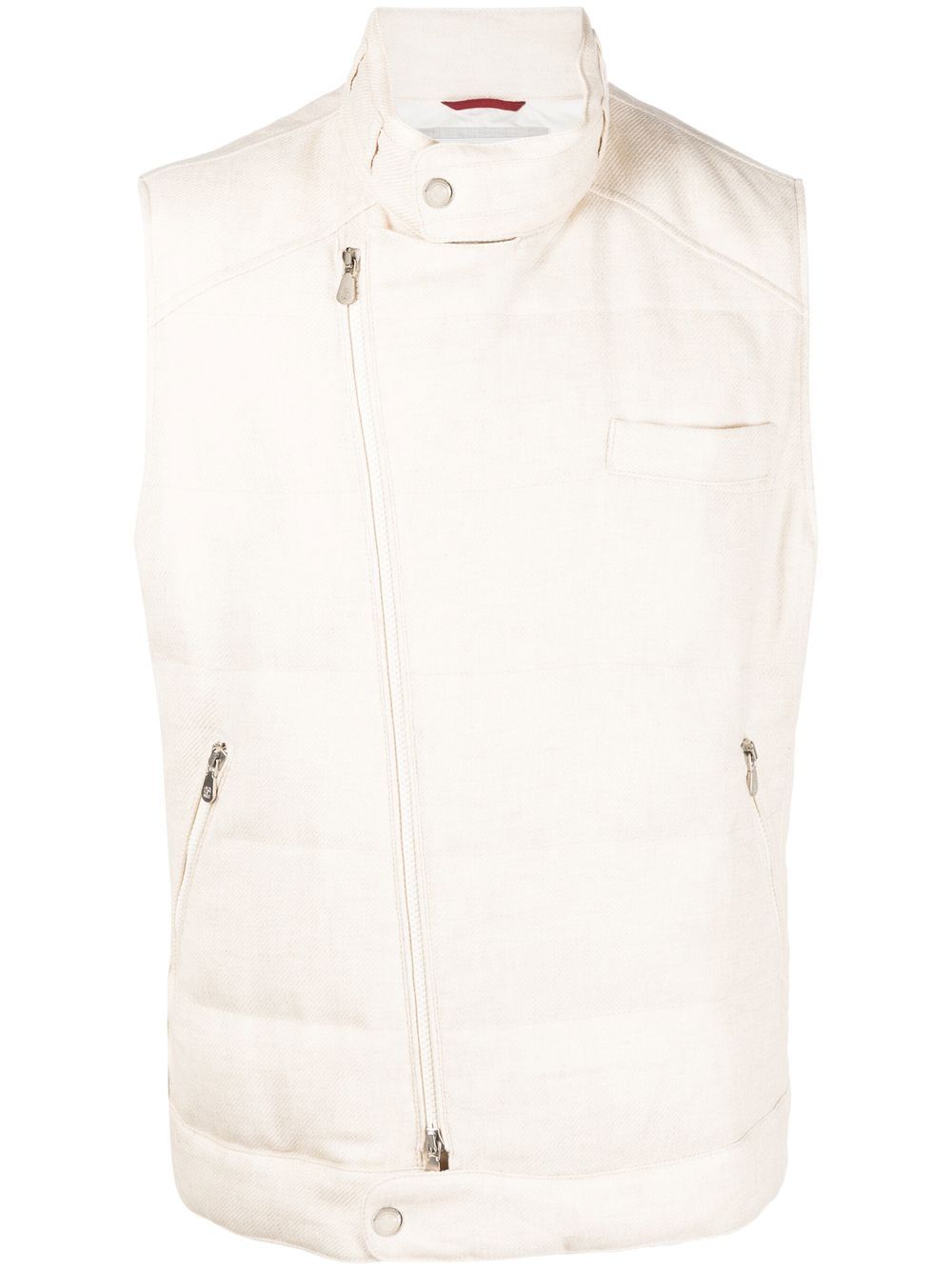 Zip-up padded gilet - Neutrals