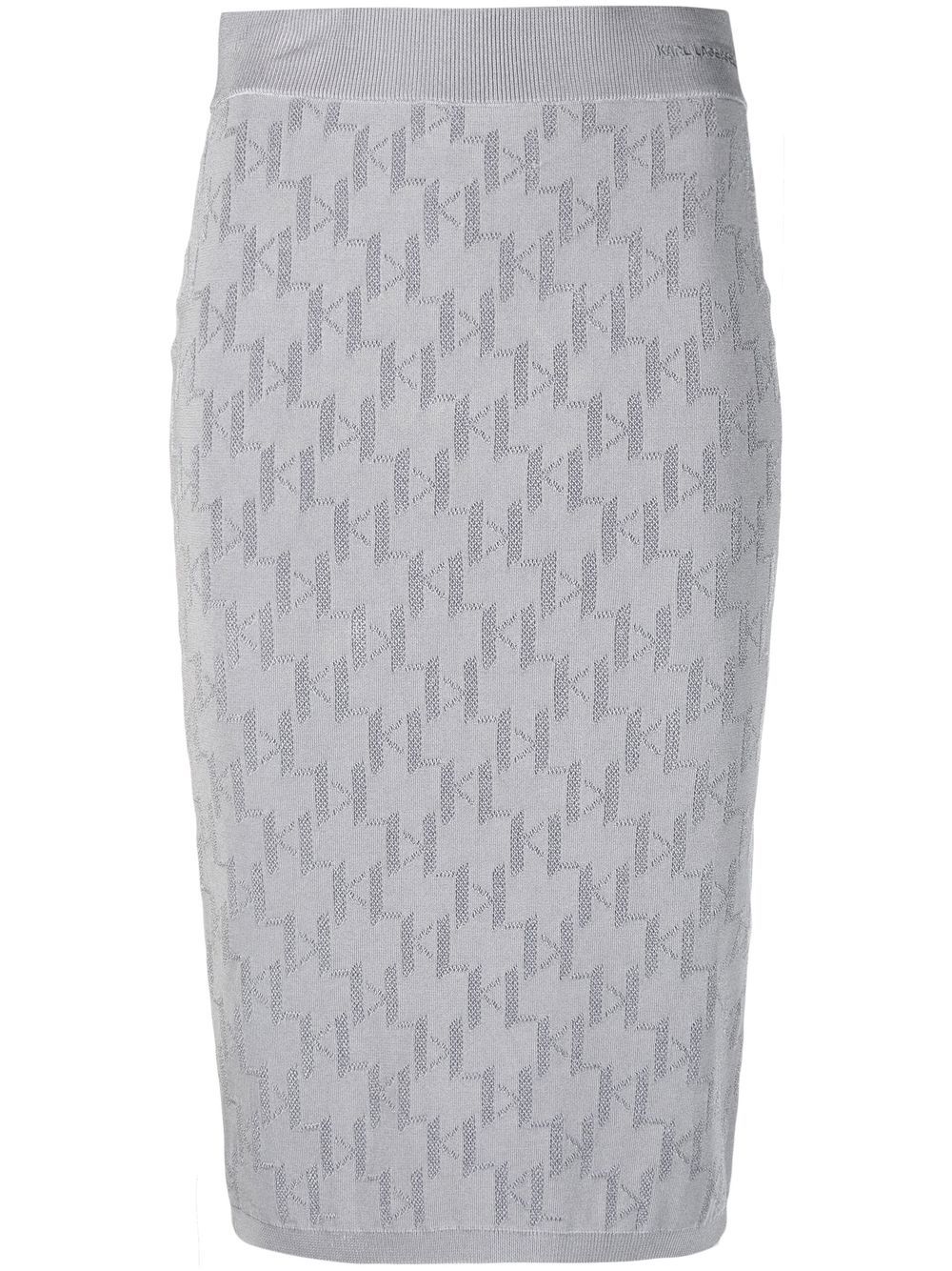 Monogram jacquard skirt