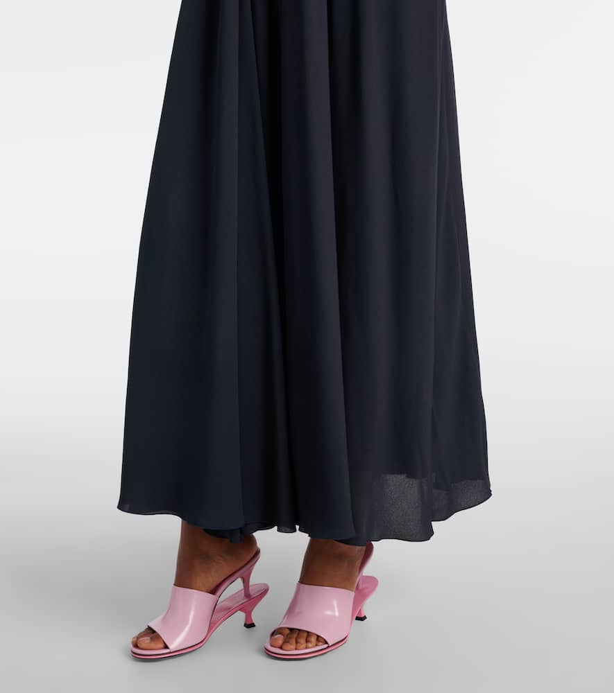 Norma draped open-back crêpe maxi dress