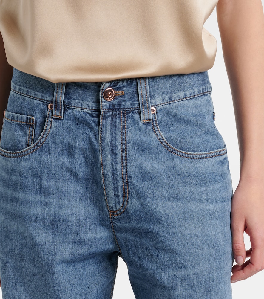 Mid-rise straight jeans