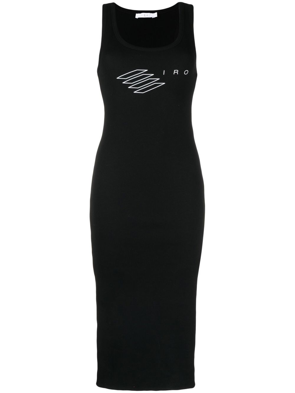 Logo-print fitted dress - Black