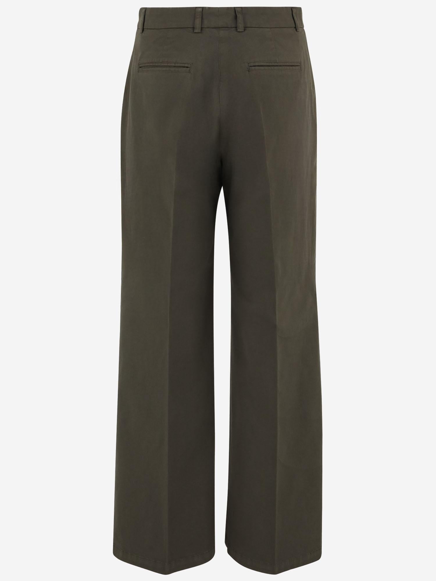 Stretch Cotton Trousers — Green