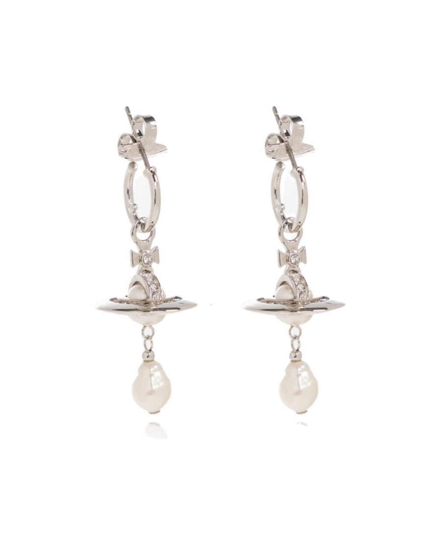 Orb-detail drop earrings