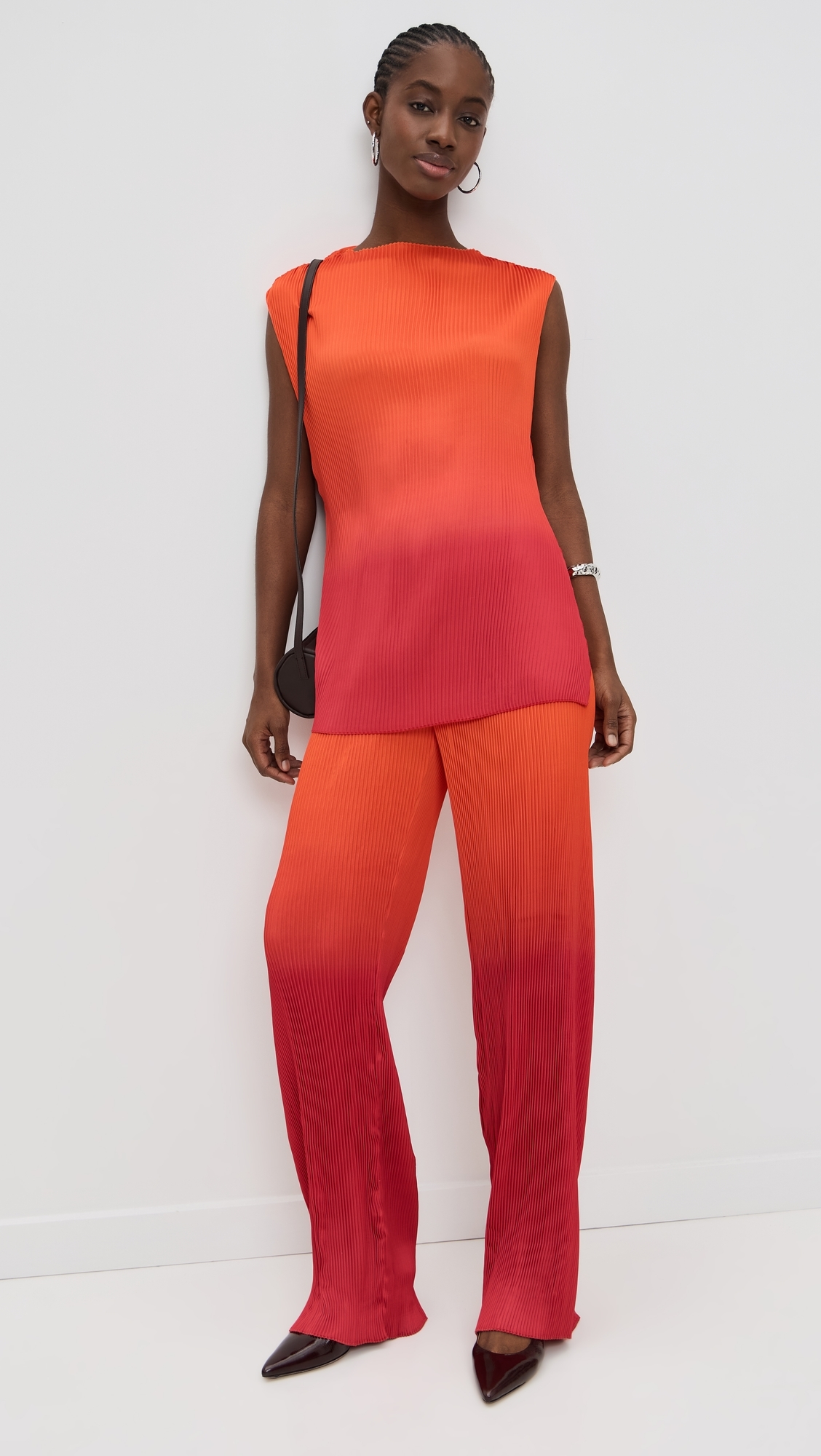 Atti Pleated Pants Adwa Red Print