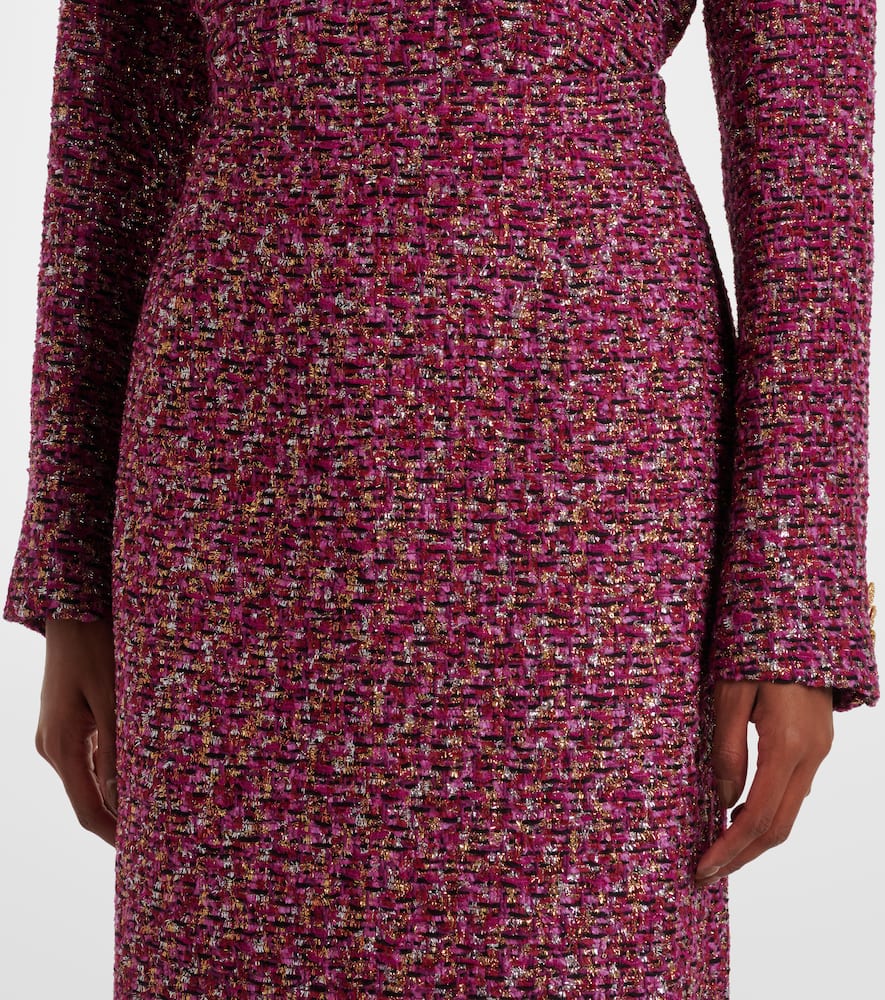 Sequined tweed midi skirt