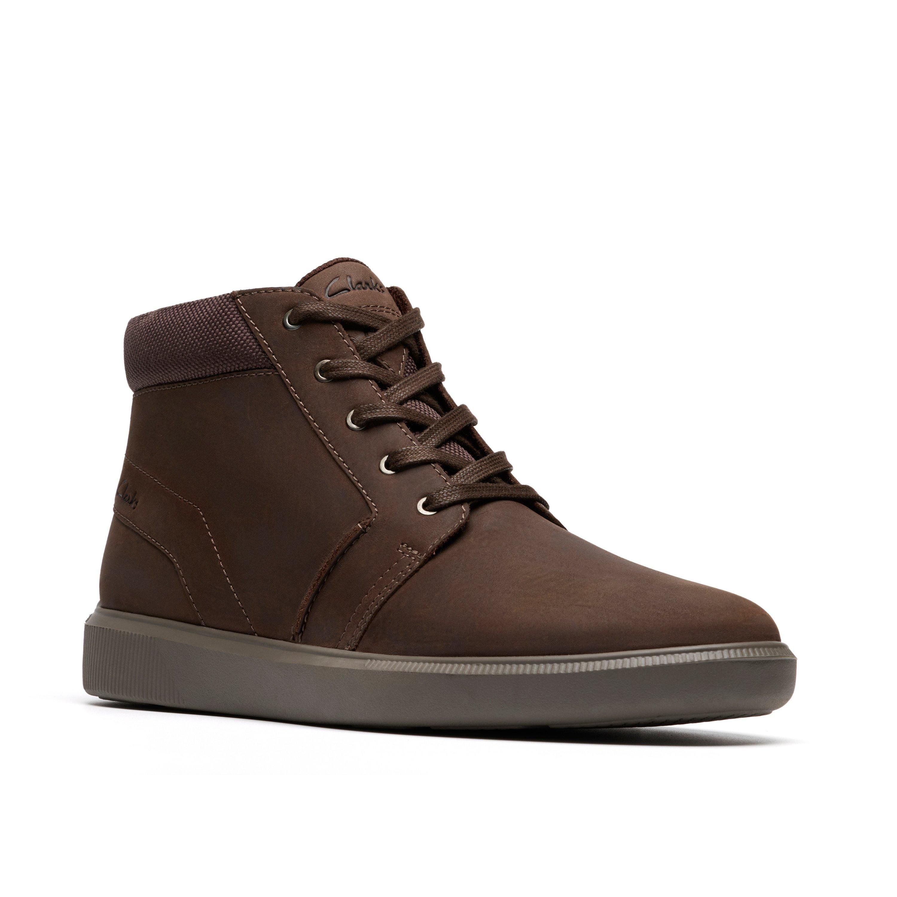 Clarks Brodin Mid Dark Brown Leather Lace Up,ankle Boot