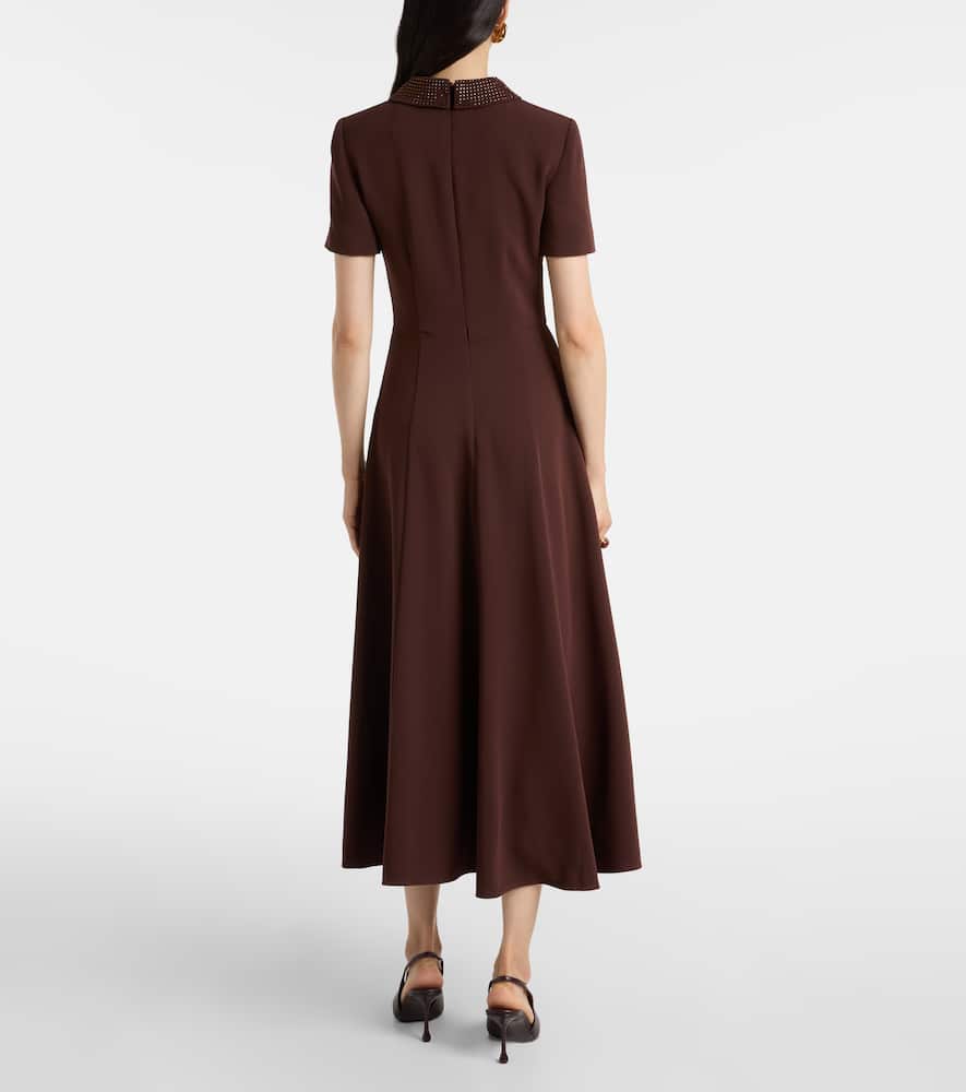 Embellished cady midi dress