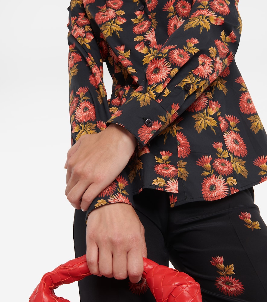 Floral cotton-blend shirt