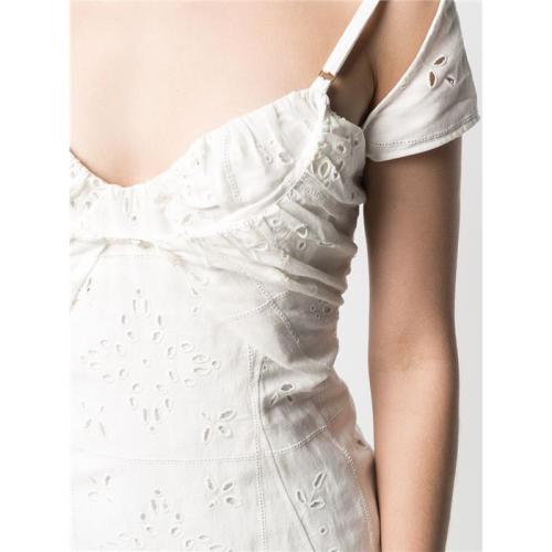 Broderie anglaise midi sundress - White
