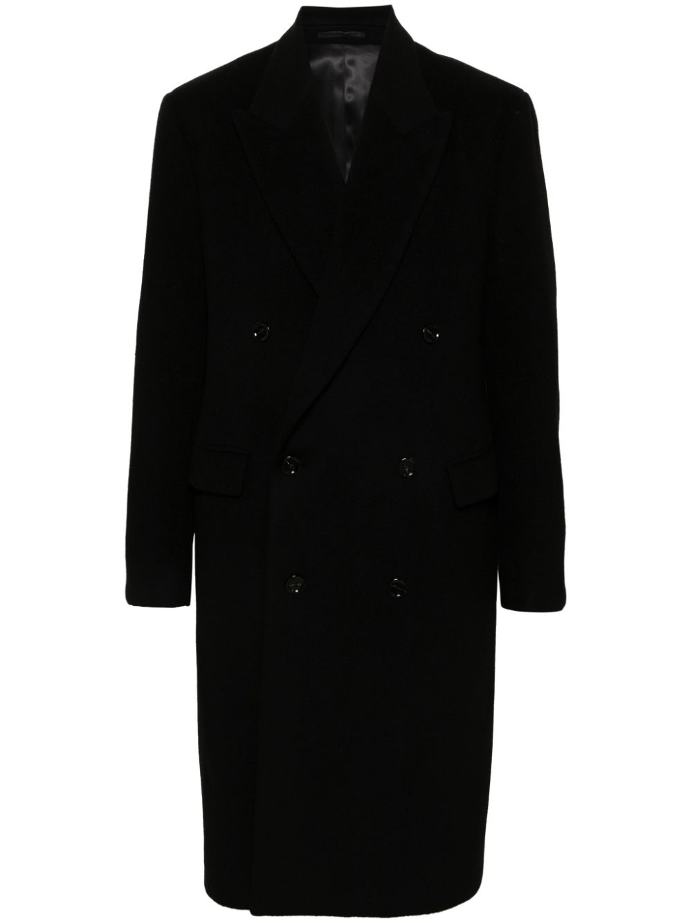 Wool double-breasted coat - Black