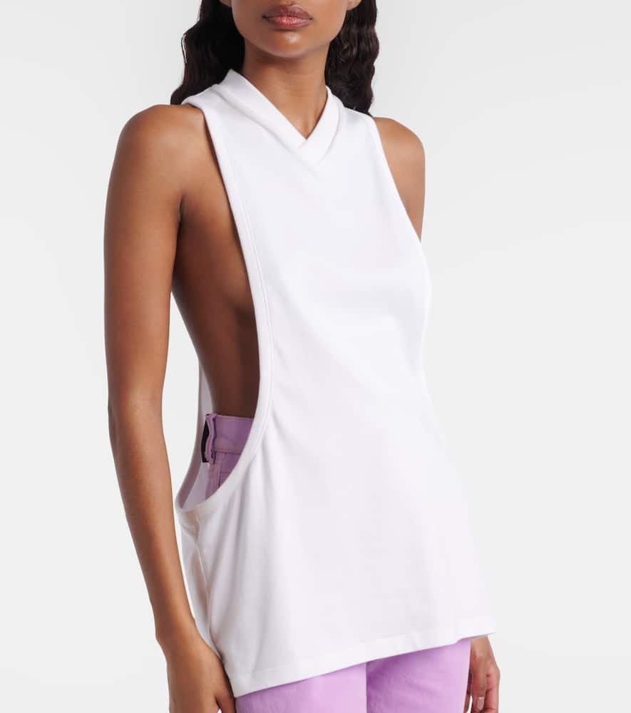 Cotton-blend jersey tank top