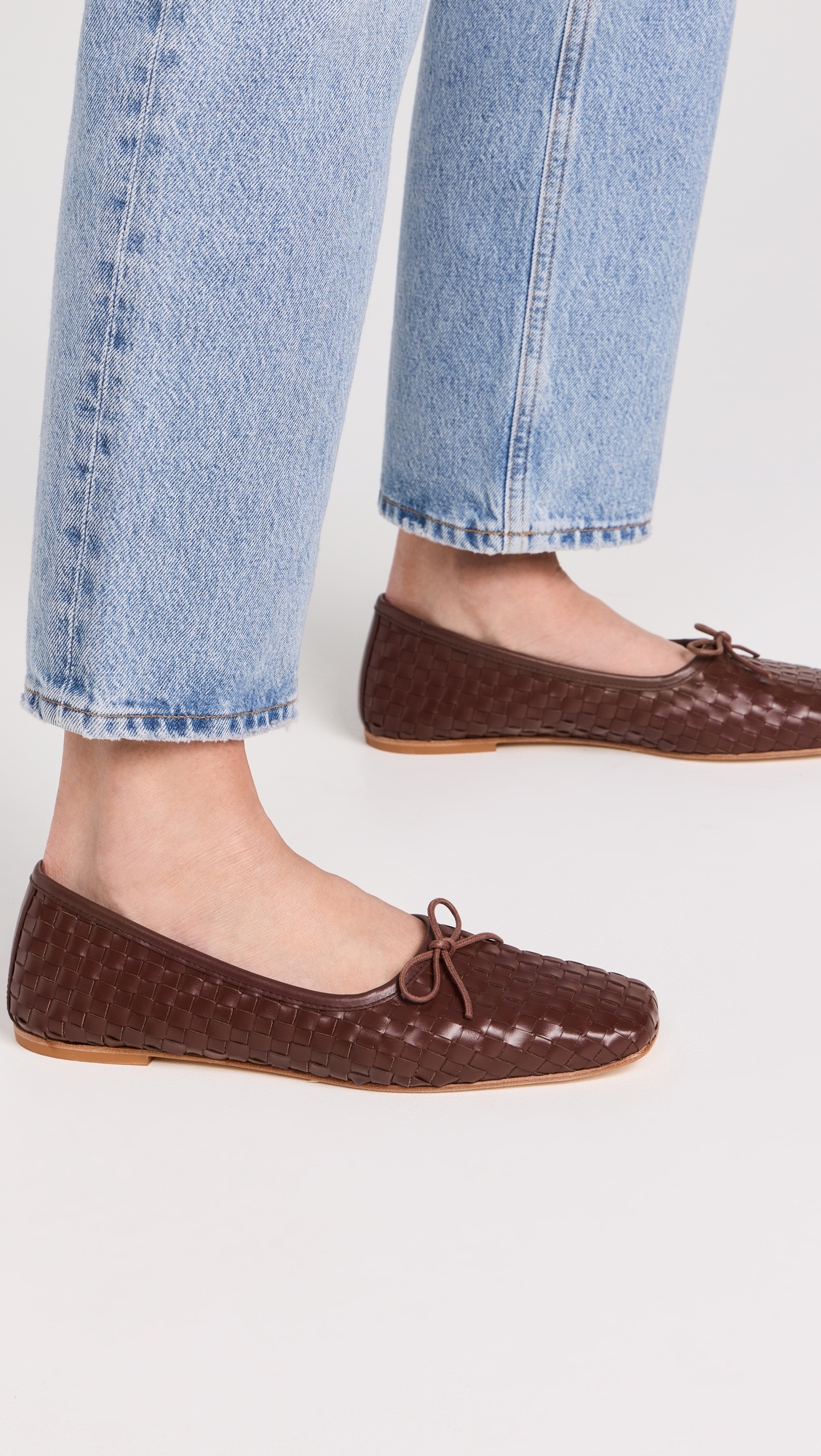 Jada Flats Umber Closed Woven Calf