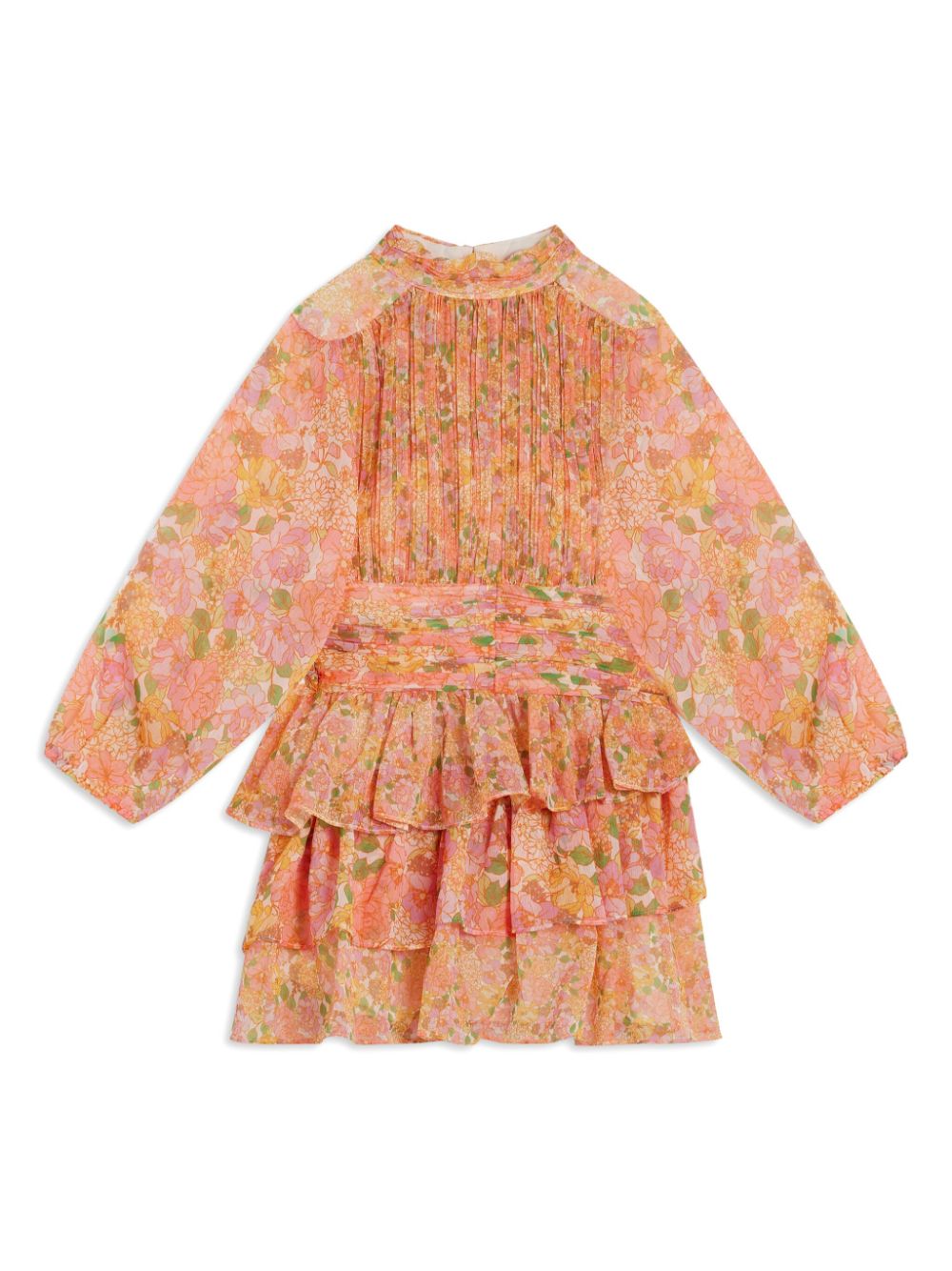 Floral-print mini dress - Orange