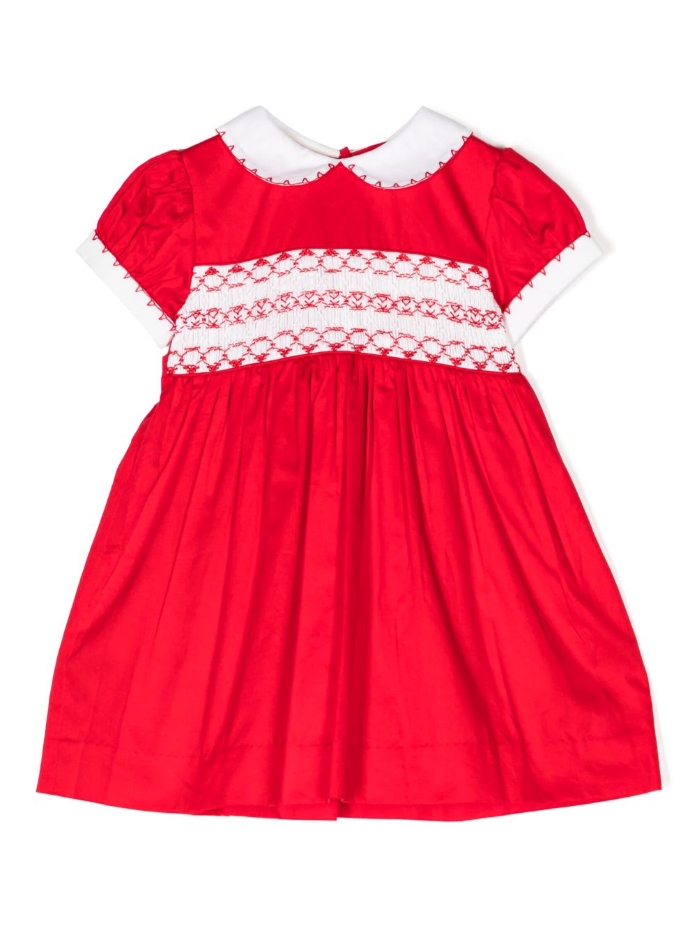 Embroidered puff-sleeve dress