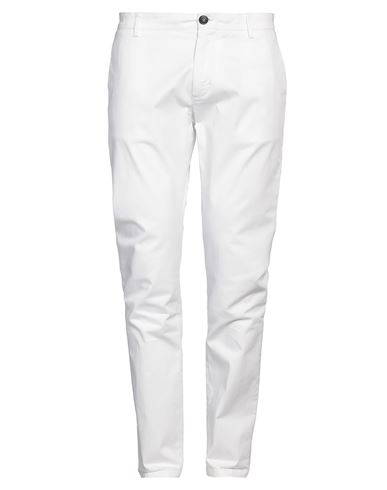 Man Pants White Size 31 Cotton, Elastane