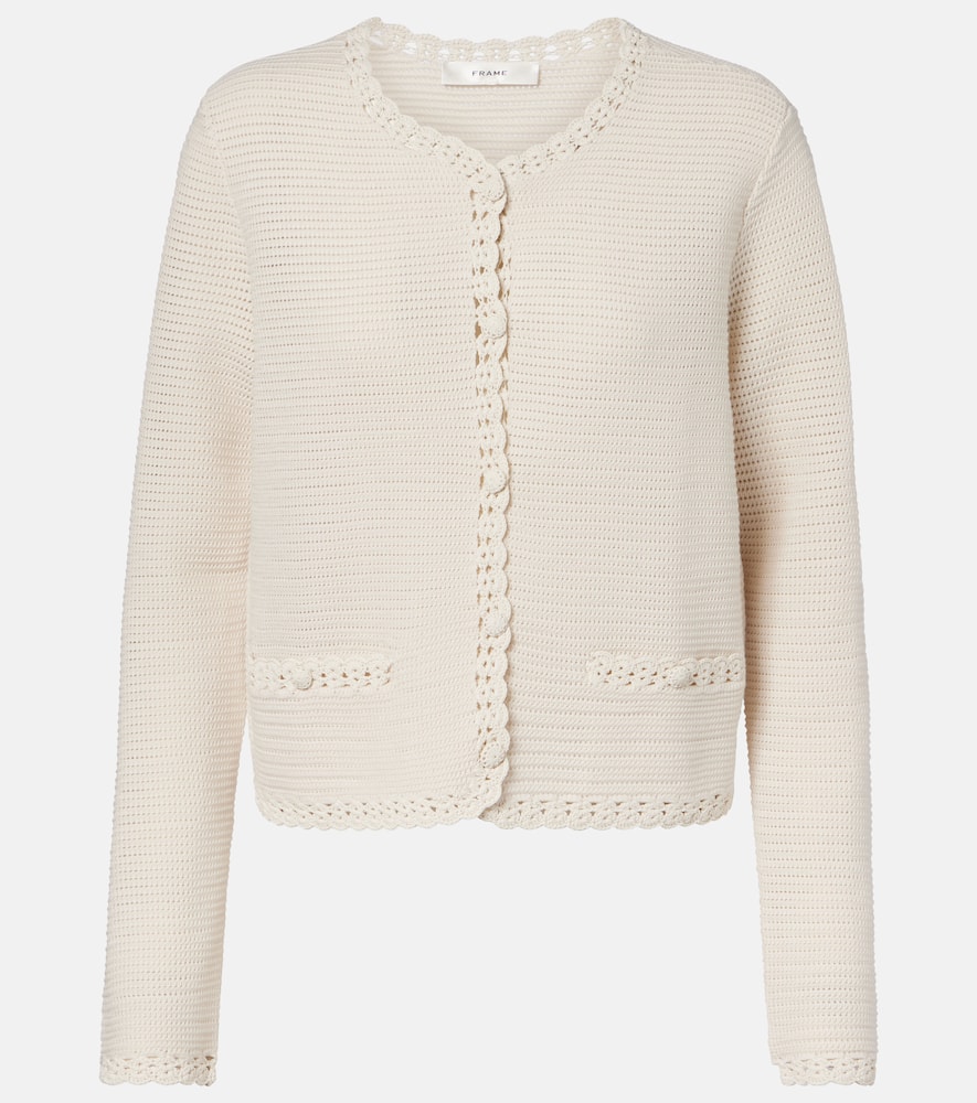 Crochet-trimmed wool-blend jacket