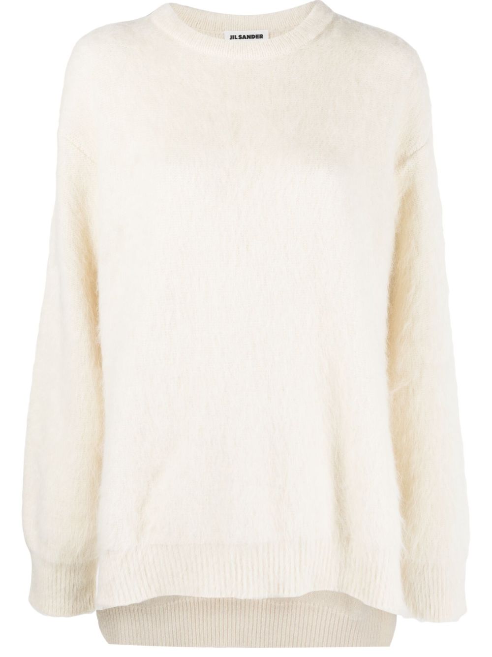 Long-sleeved textured-finish jumper - Neutrals