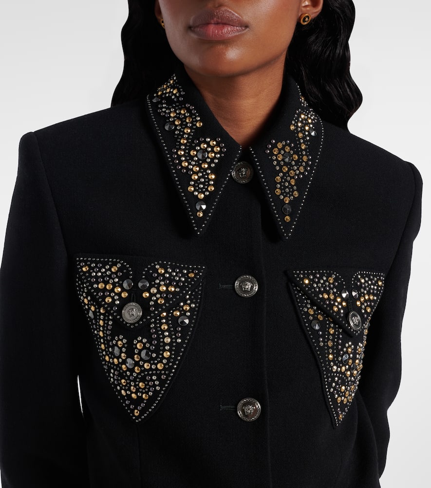 Studded wool-blend jacket