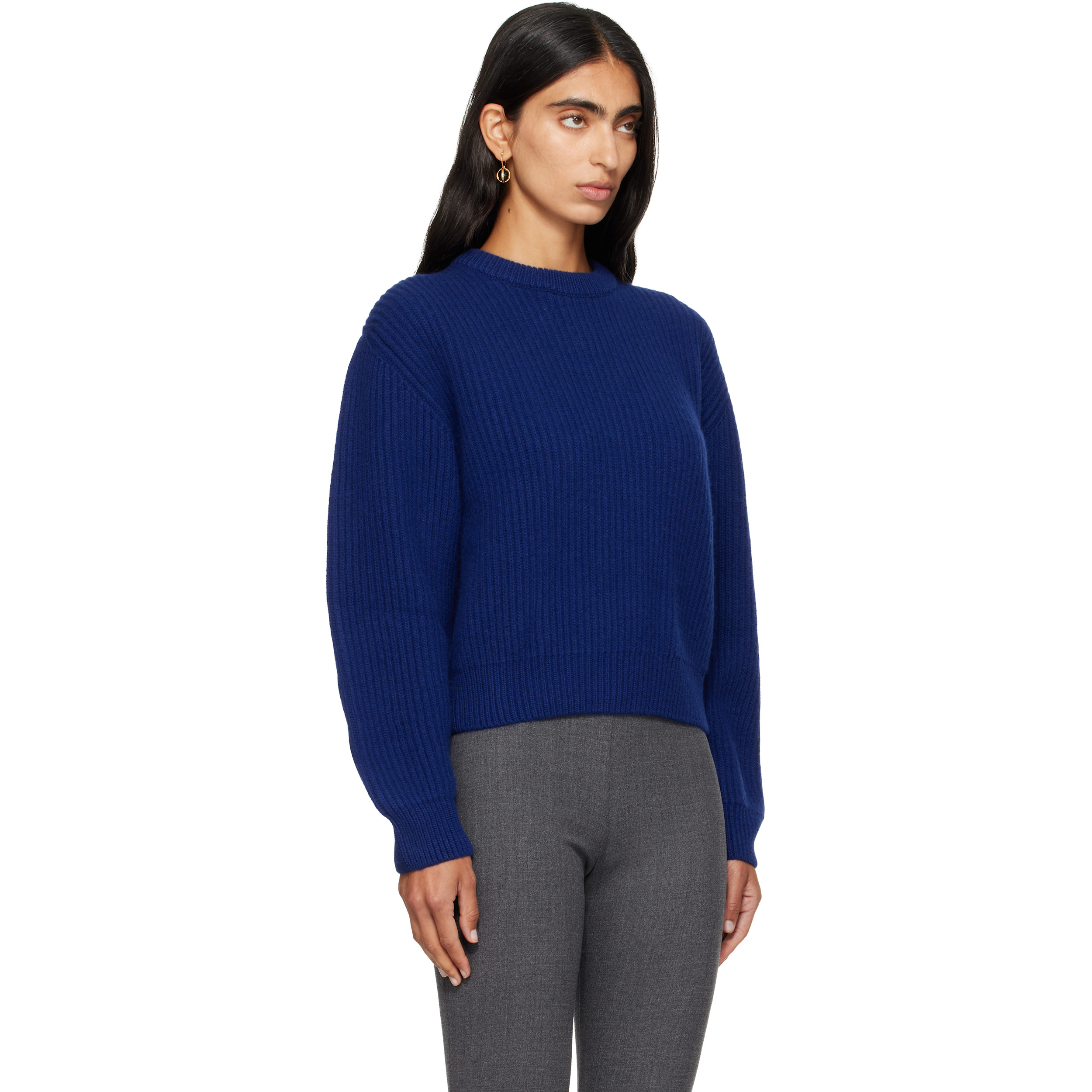 Blue Wool Crew-Neck Sweater