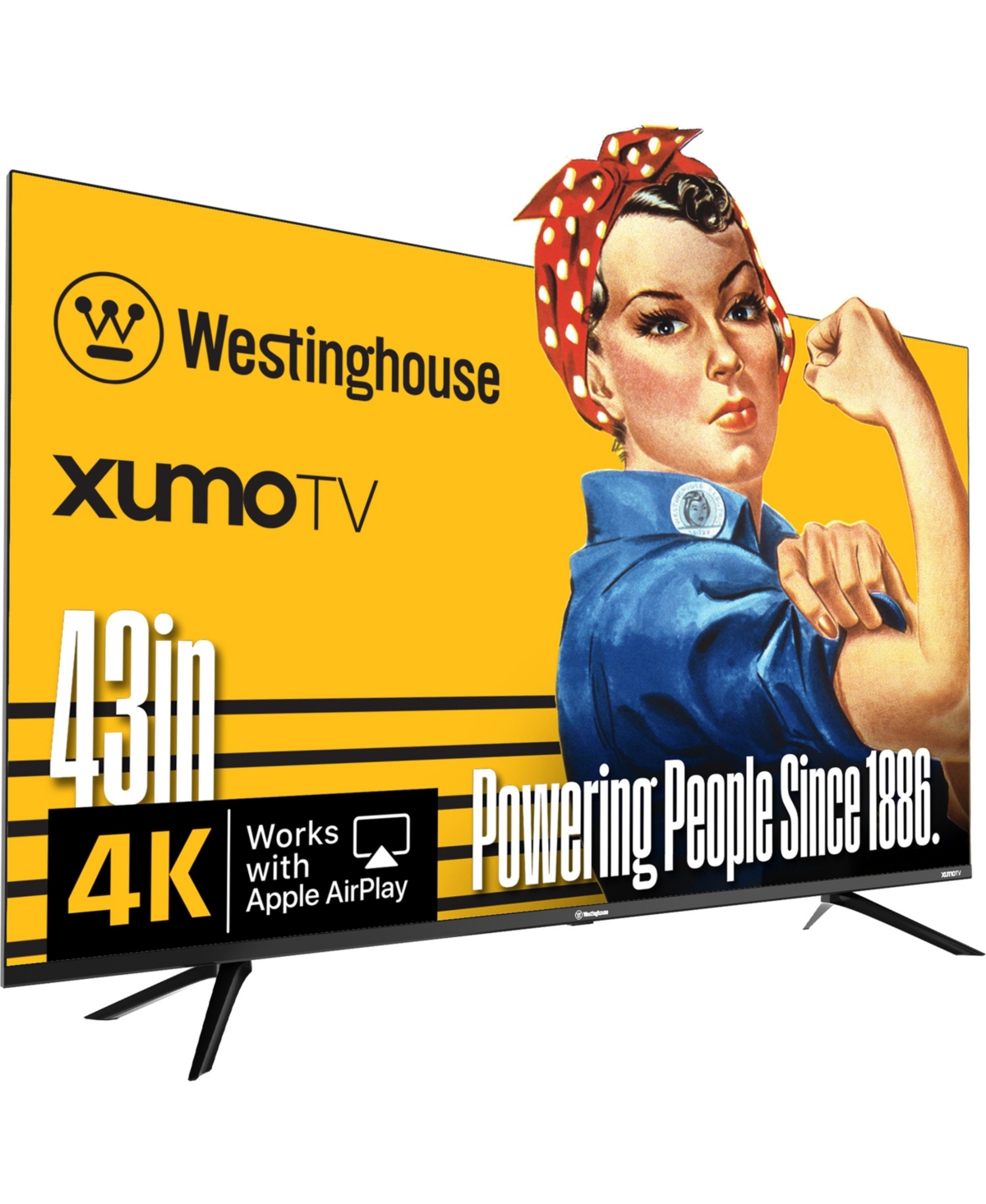 43-inch Smart Tv, 4K Uhd Xumo Tv w/ HDR10, Voice Remote, Dolby Vision, Edgeless, Flat Screen Led Television w/Apple Home kit - Black