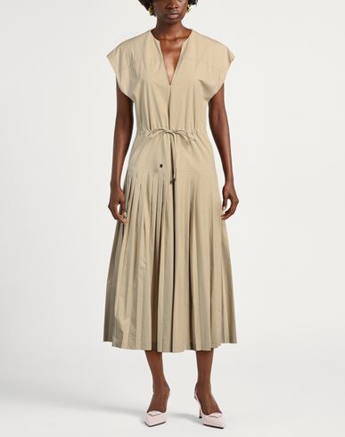 Woman Midi dress Beige Size 2 Cotton, Elastane