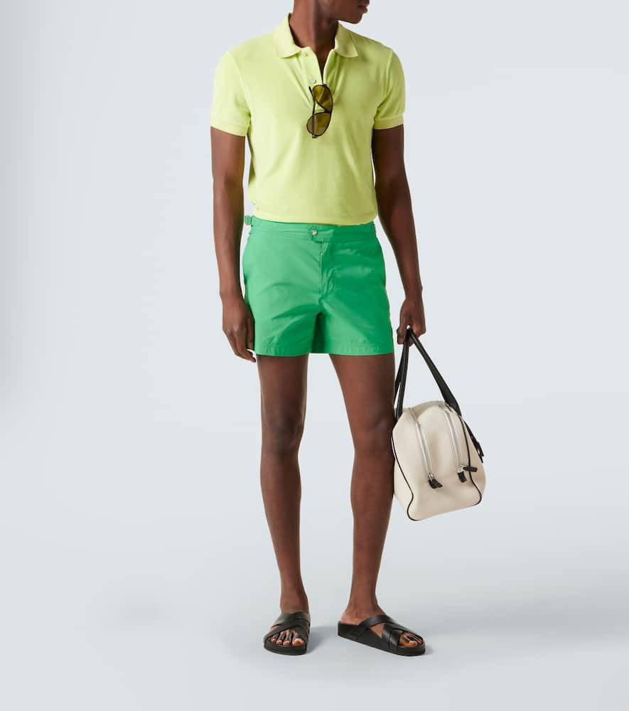 Cotton-blend terry polo shirt