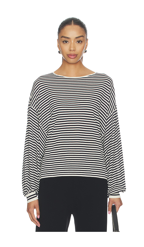 FRAME The Striped Slouchy Sweater in Cream Multi. L also in XS