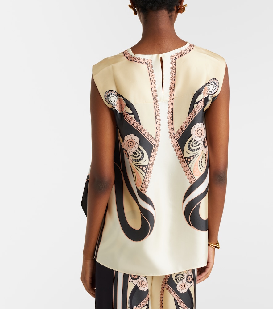 San Carlo printed silk twill top