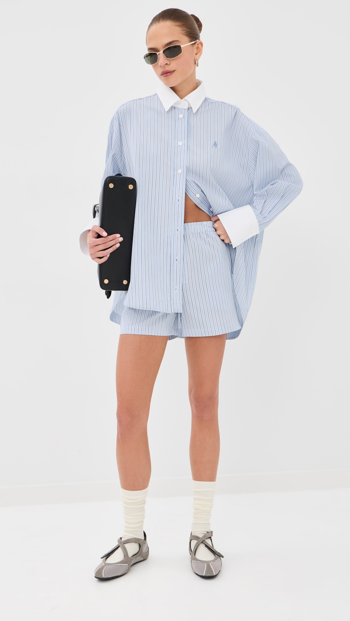 Stripe Shorts Light Blue/White