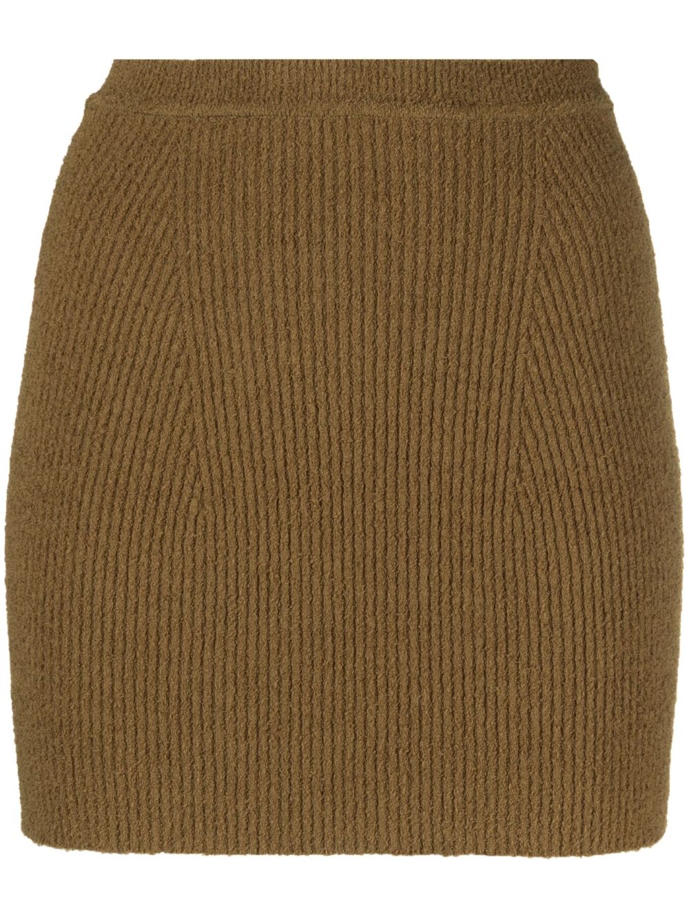 Ribbed-knit mini skirt - Black