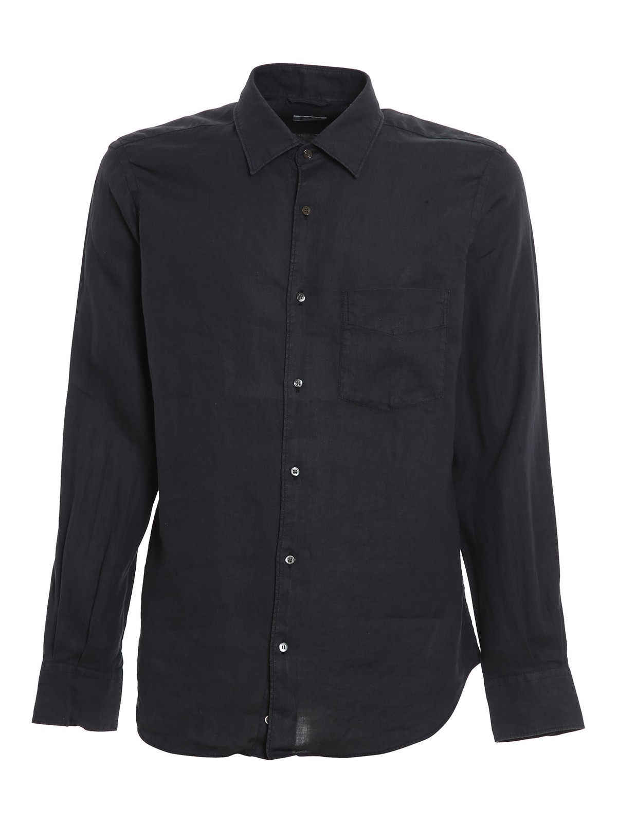 Linen shirt with patch pocket