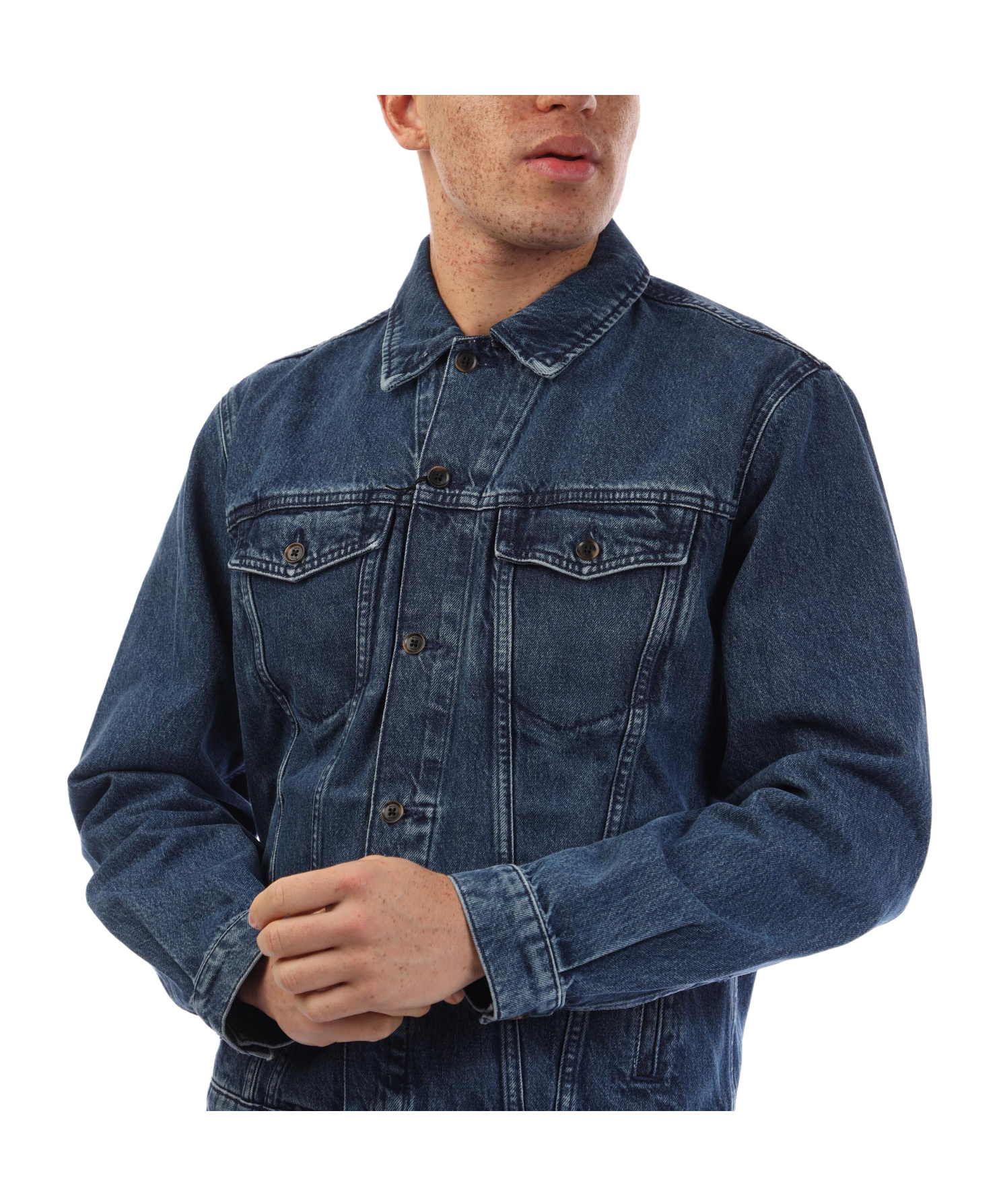 Pointedcollar denim jacket