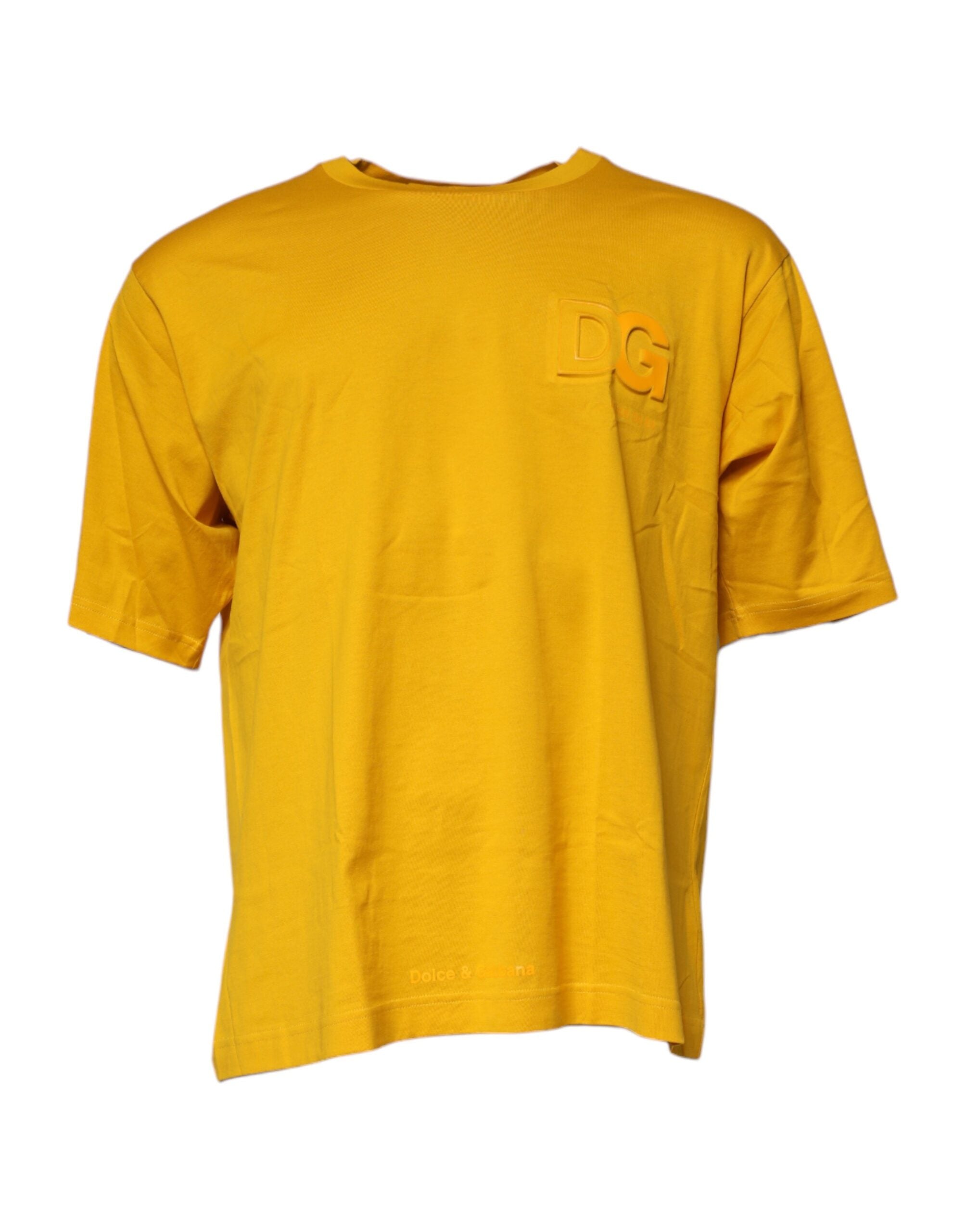 Logo-Embroidered Cotton T-Shirt — Yellow