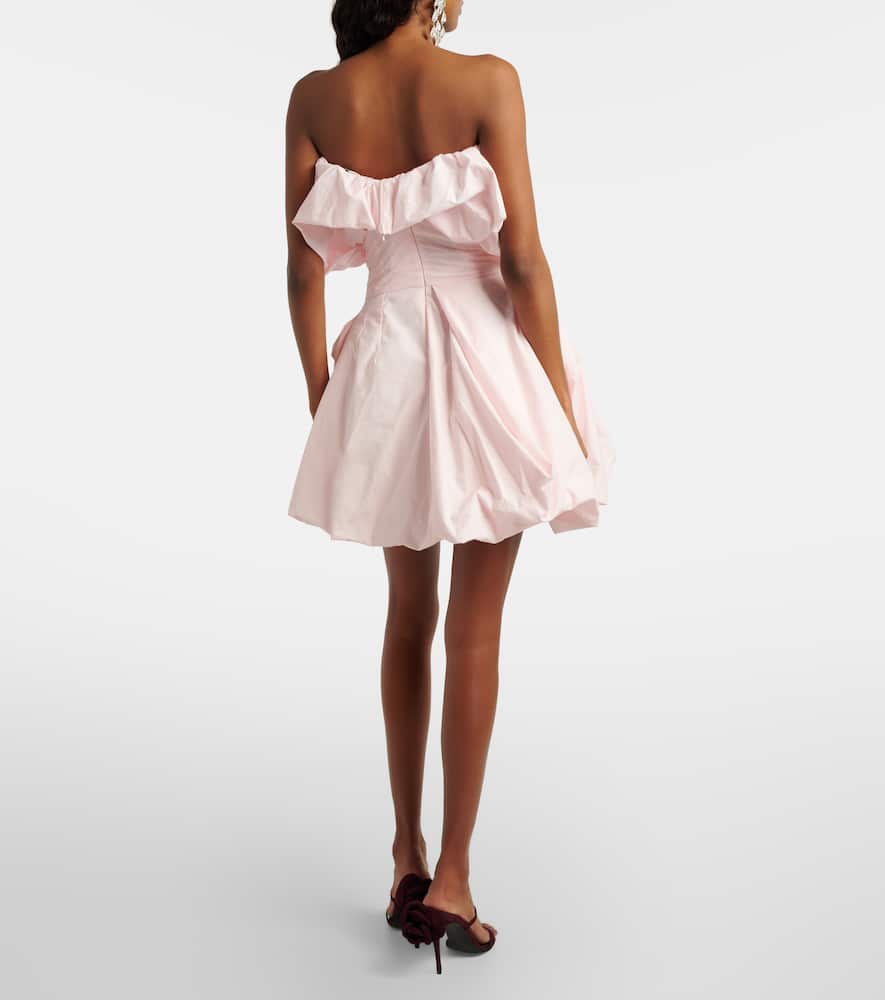 Pleated cotton bustier dress