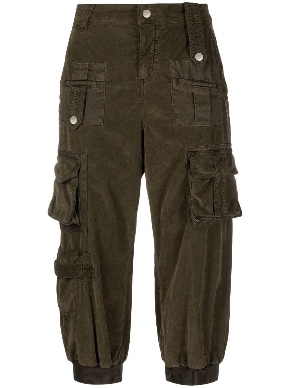 Multi-pocket cropped trousers - Green
