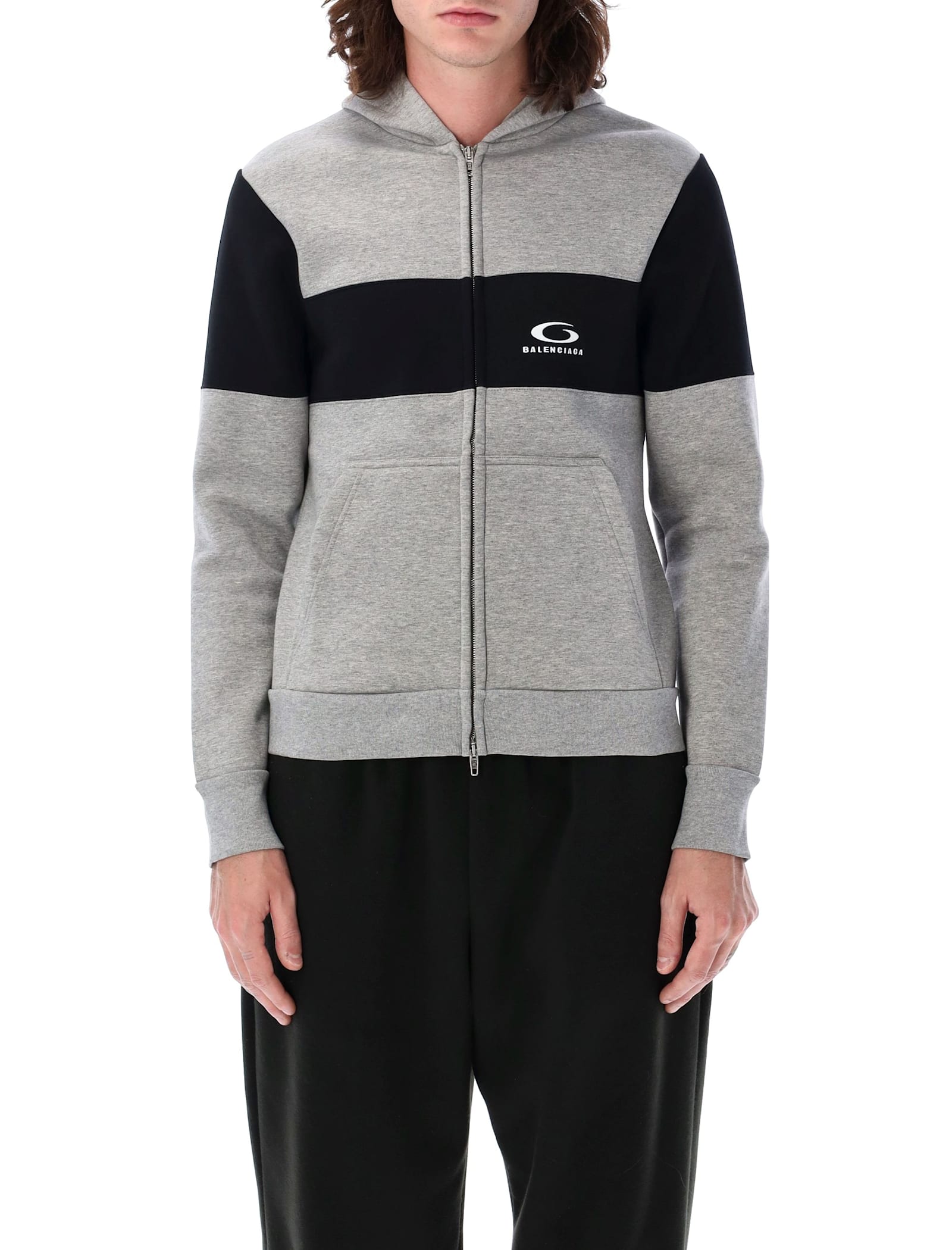 Grey And Black Sporty Hoodie